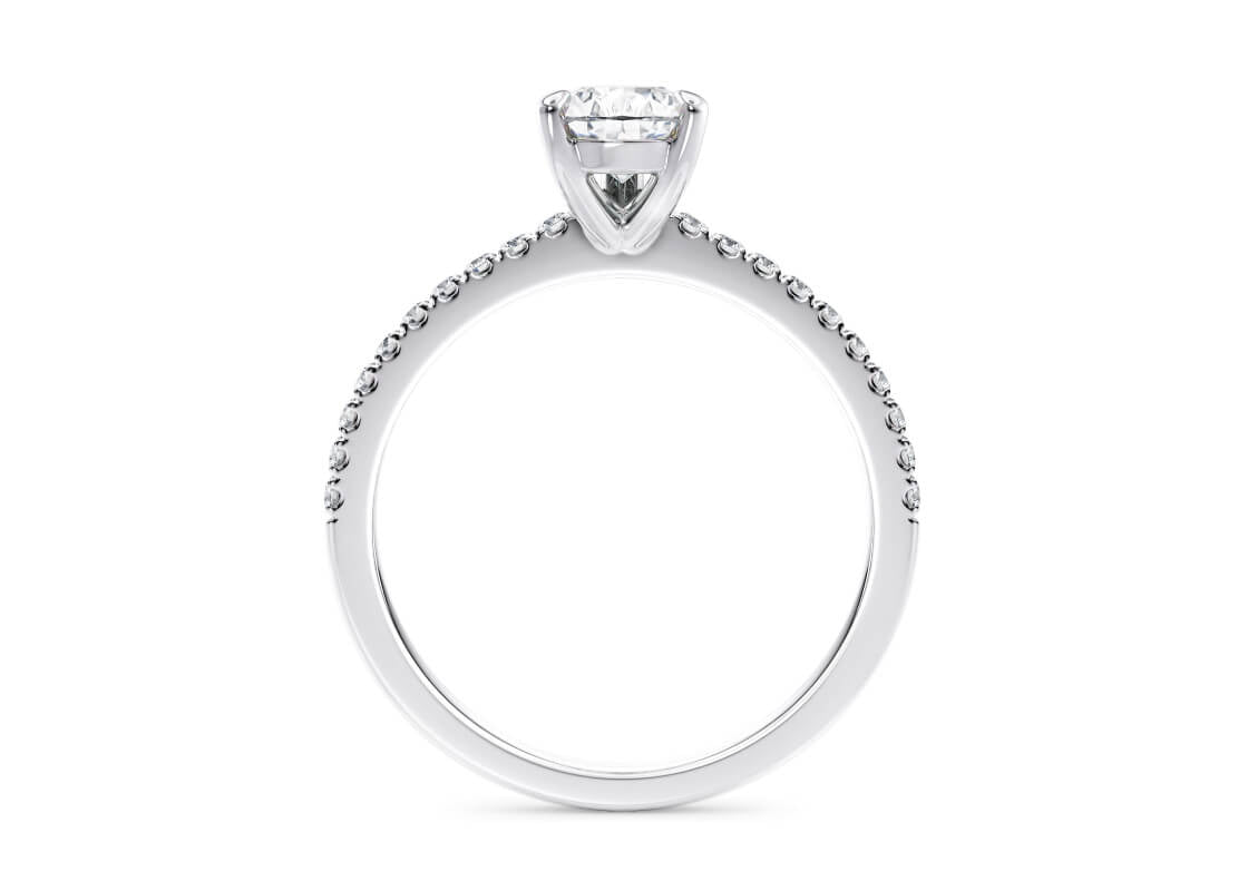 Aria Diamond Band Platinum Pear Engagement Ring