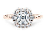 Hampstead Halo Rose Gold 18k Asscher Engagement Ring