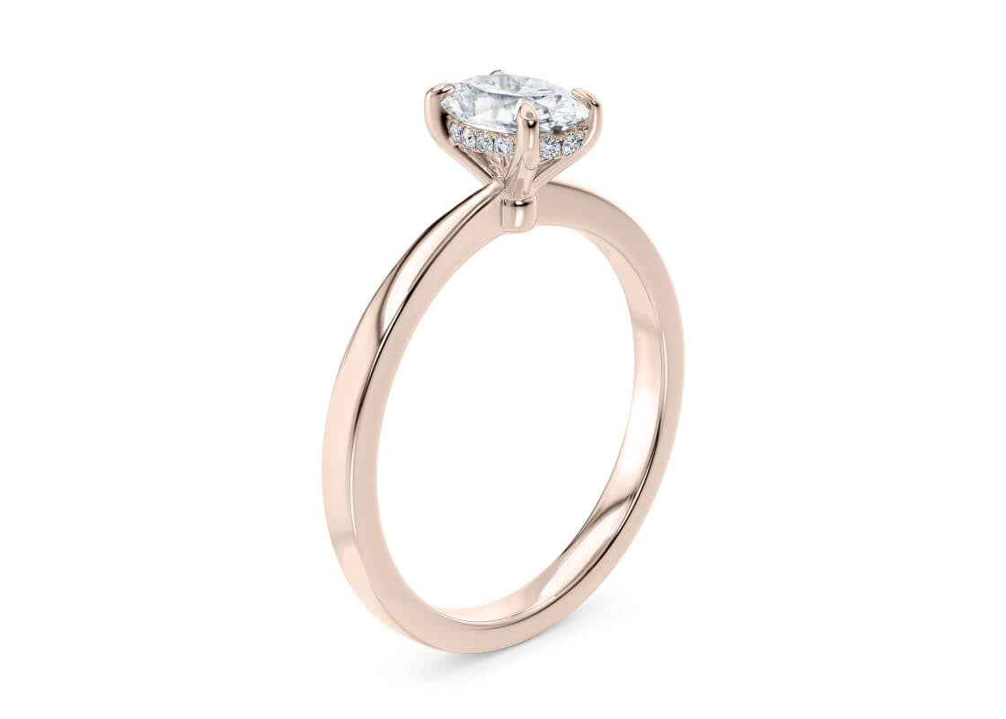 Starlight Solitaire Rose Gold 18k Oval Engagement Ring