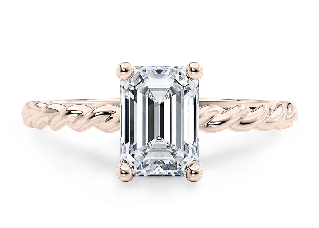 Ascot Solitaire Rose Gold 18k Emerald Engagement Ring
