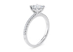 Aria Diamond Band Platinum Princess Engagement Ring