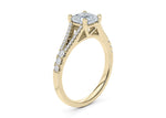 Oxford Diamond Band Yellow Gold 18k Cushion Engagement Ring