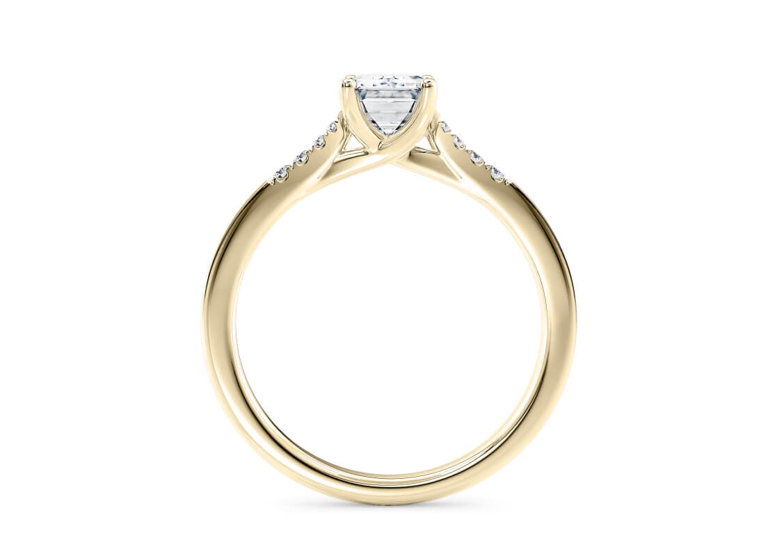 Thea Diamond Band Yellow Gold 18k Emerald Engagement Ring