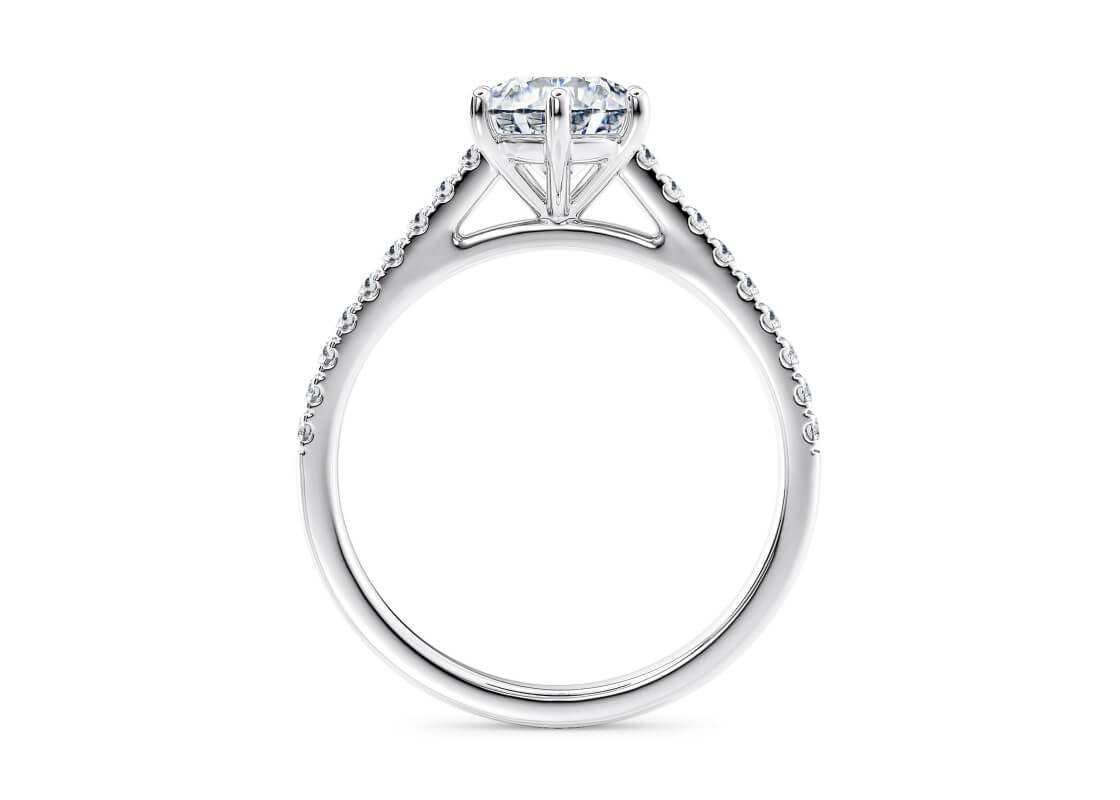 1477 Vintage Platinum Round Engagement Ring