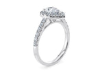 Medici Halo Platinum Pear Engagement Ring