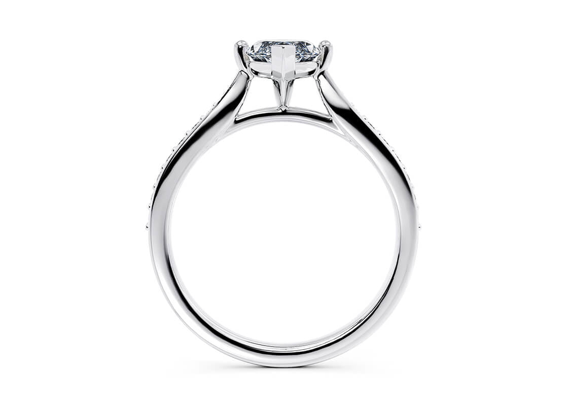 Victoria Diamond Band Platinum Marquise Engagement Ring