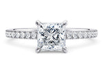 Aria Diamond Band White Gold 18k Princess Engagement Ring
