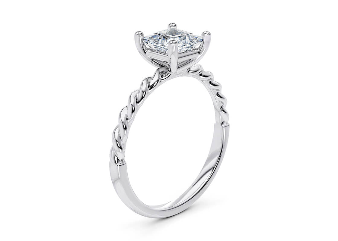 Ascot Solitaire Platinum Princess Engagement Ring