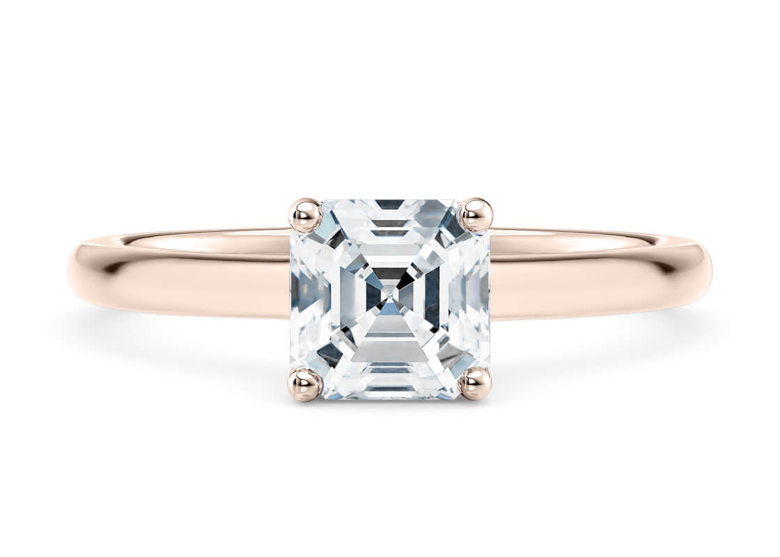Paloma Solitaire Rose Gold 18k Asscher Engagement Ring