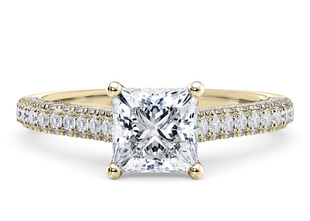 Bloomsbury Vintage Yellow Gold 18k Princess Engagement Ring