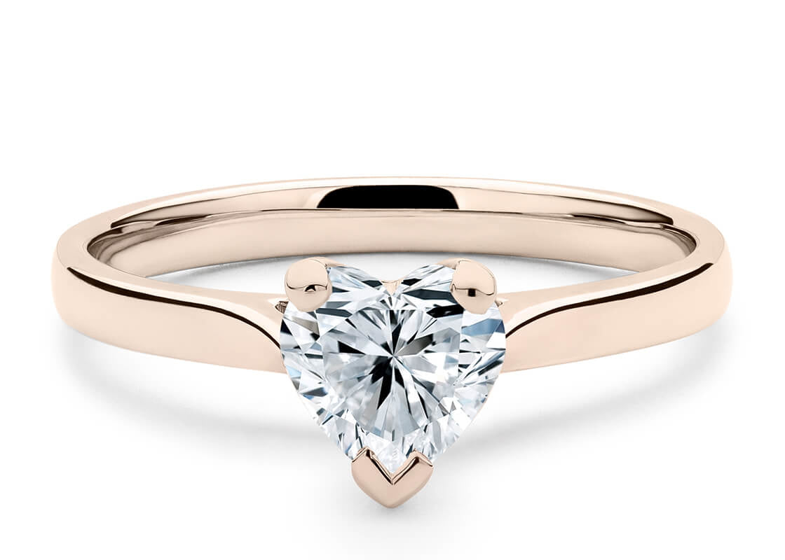 Contour Solitaire Rose Gold 18k Heart Engagement Ring