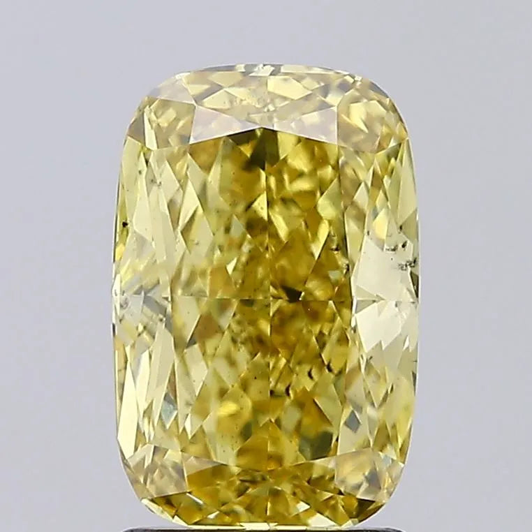 2.08ct Cushion modified Lab Grown Diamond (Colour Fancy Intense Yellow, Clarity VS2, IGI Certified)