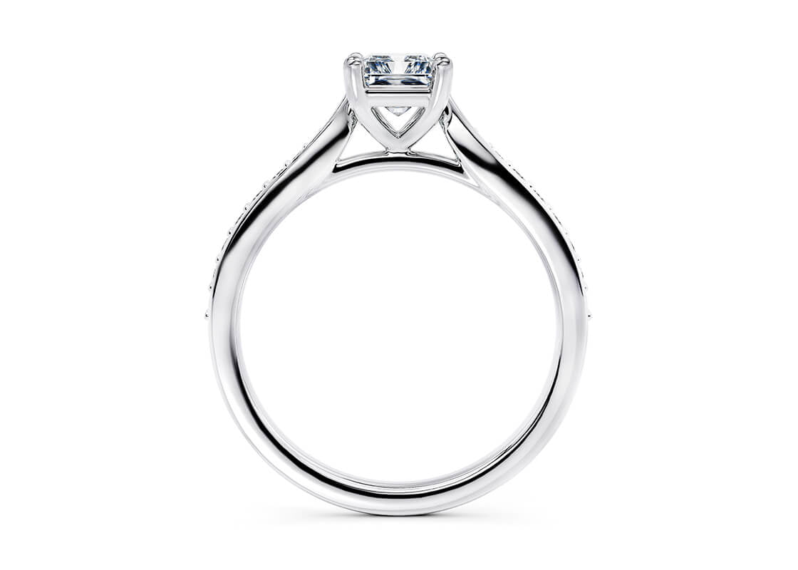 Victoria Diamond Band Platinum Radiant Engagement Ring
