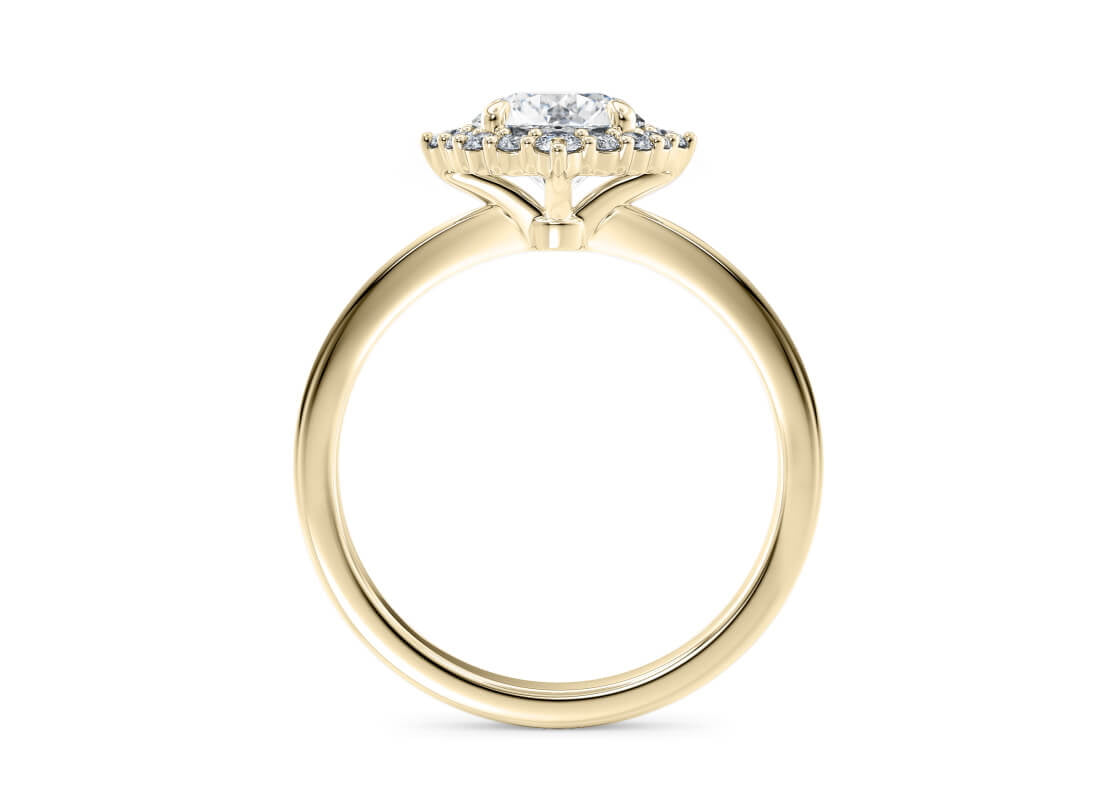 Esther Halo Yellow Gold 18k Round Engagement Ring