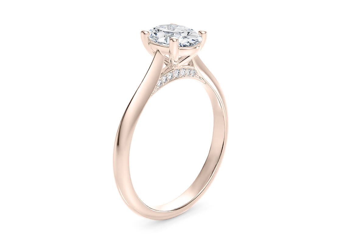 Iris Solitaire Rose Gold 18k Oval Engagement Ring