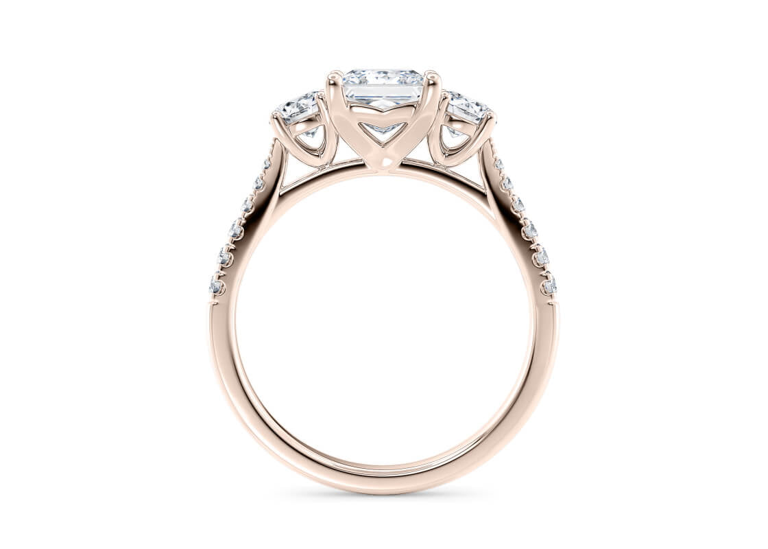 Lisbon Trilogy Rose Gold 18k Princess Engagement Ring