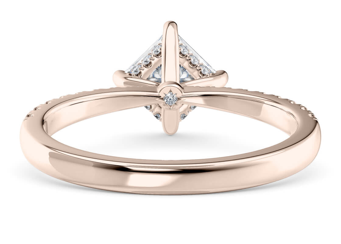 Asteria Compass Diamond Band Rose Gold 18k Princess Engagement Ring