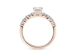 Lyra Diamond Band Rose Gold 18k Radiant Engagement Ring