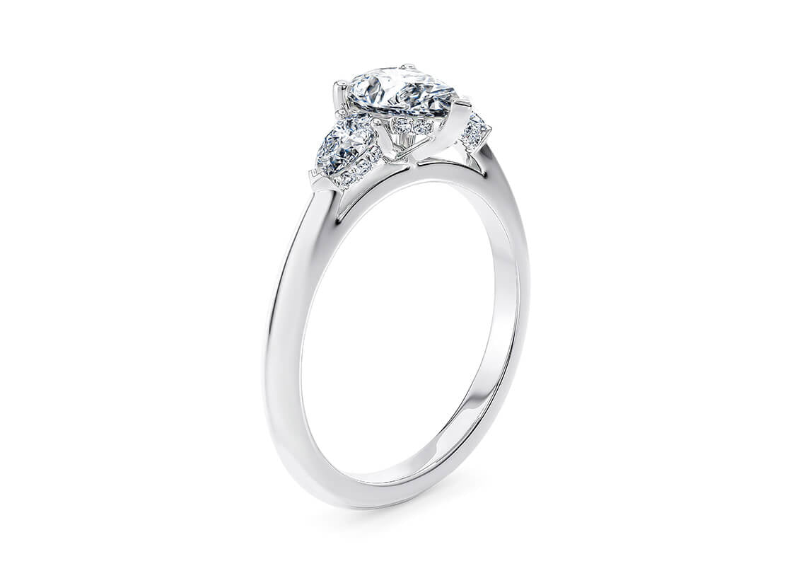 Florence Trilogy Platinum Pear Engagement Ring