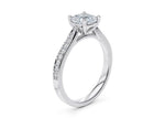 Victoria Diamond Band Platinum Cushion Engagement Ring