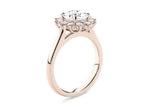 Edwardia Halo Rose Gold 18k Round Engagement Ring