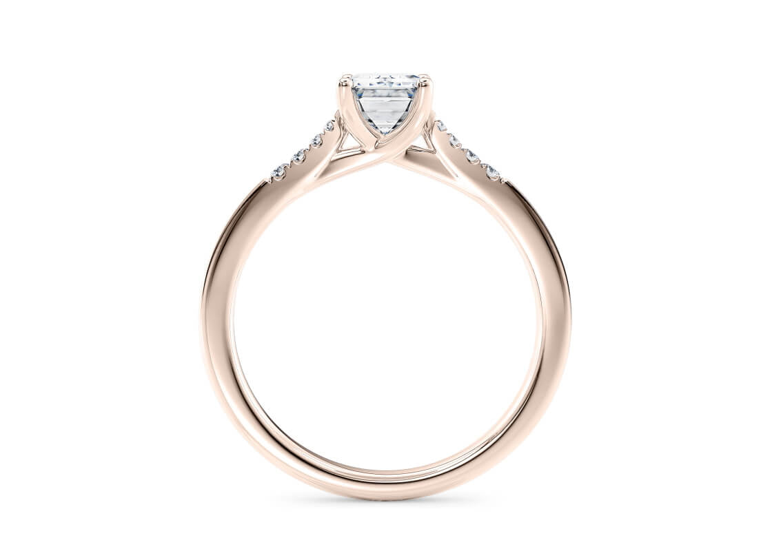 Thea Diamond Band Rose Gold 18k Emerald Engagement Ring
