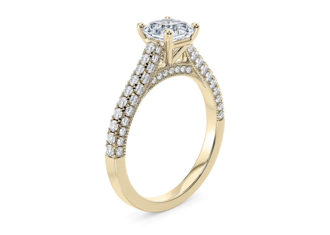 Bloomsbury Vintage Yellow Gold 18k Asscher Engagement Ring