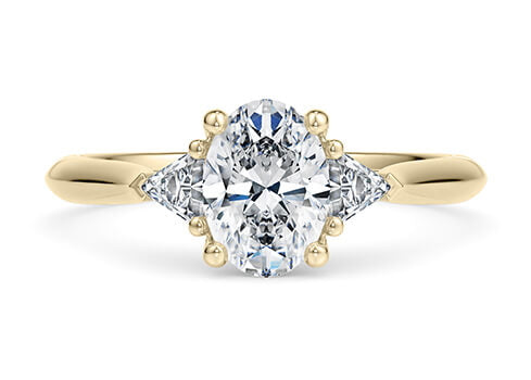 Paris Trilogy Yellow Gold 18k Oval Engagement Ring