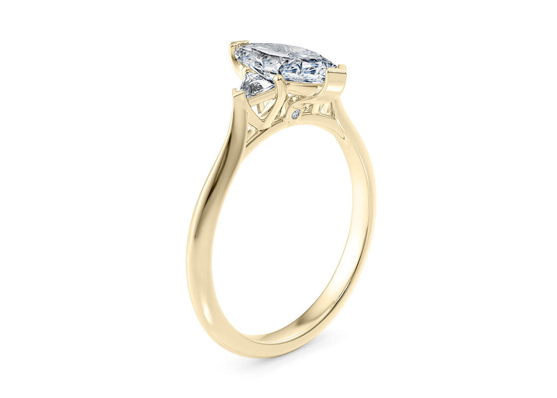 Paris Trilogy Yellow Gold 18k Marquise Engagement Ring