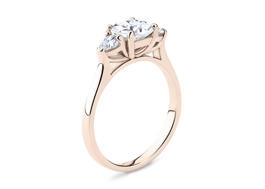 Barcelona Trilogy Rose Gold 18k Cushion Engagement Ring