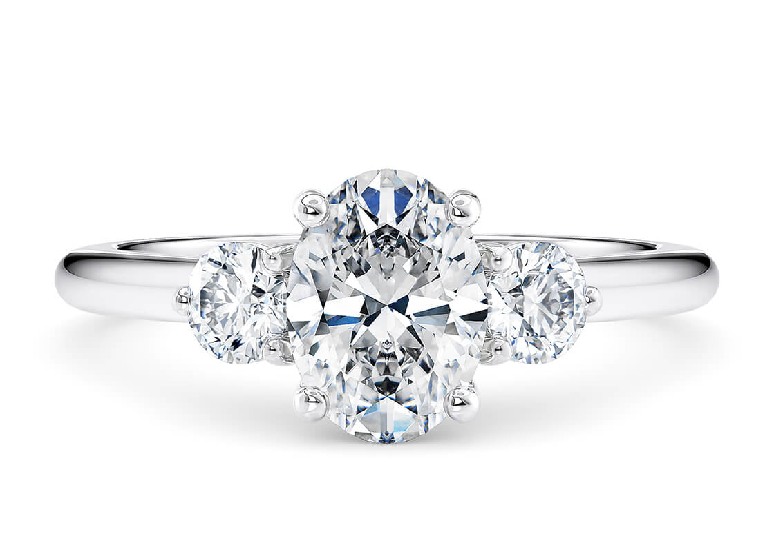 Valencia Trilogy Platinum Oval Engagement Ring