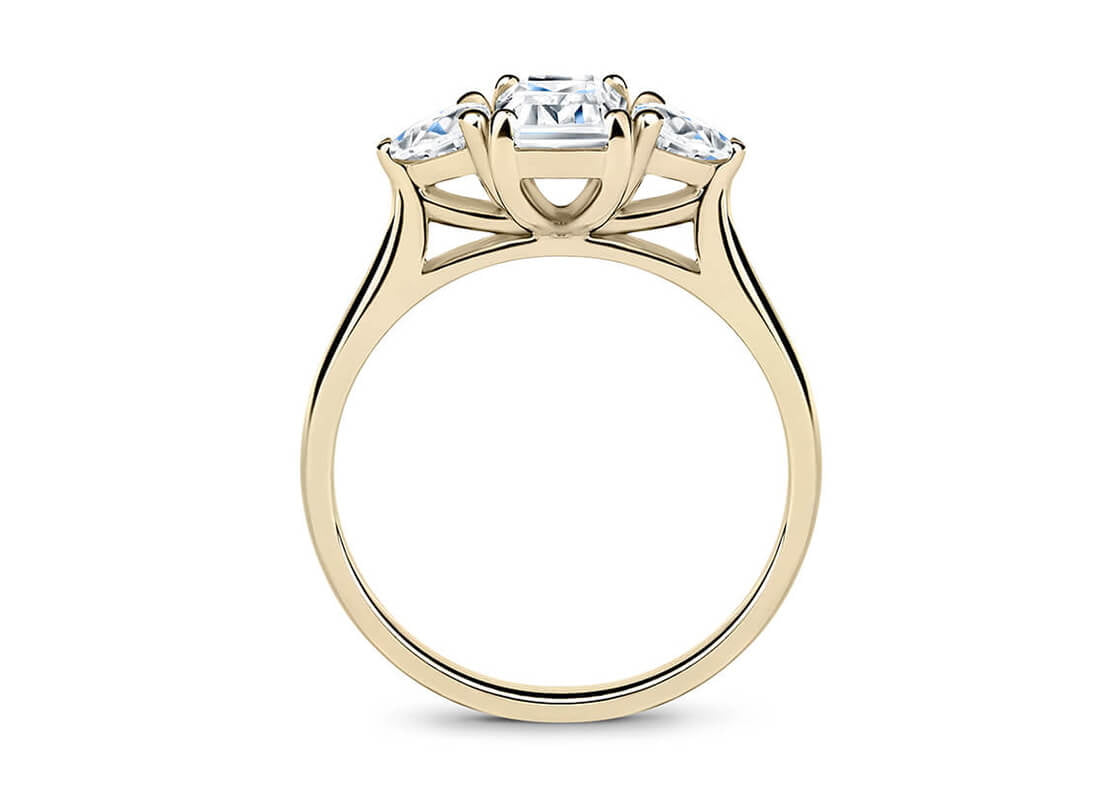 Barcelona Trilogy Yellow Gold 18k Asscher Engagement Ring