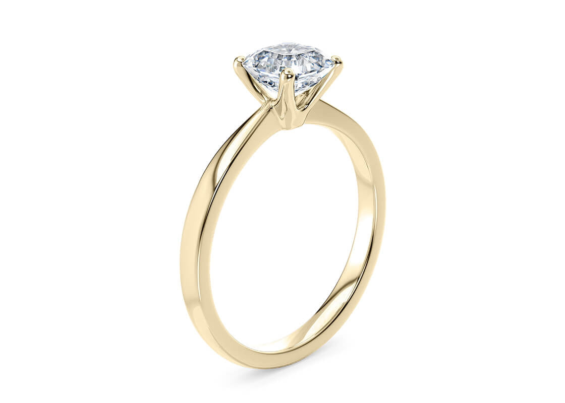 Delicacy Solitaire Yellow Gold 18k Asscher Engagement Ring