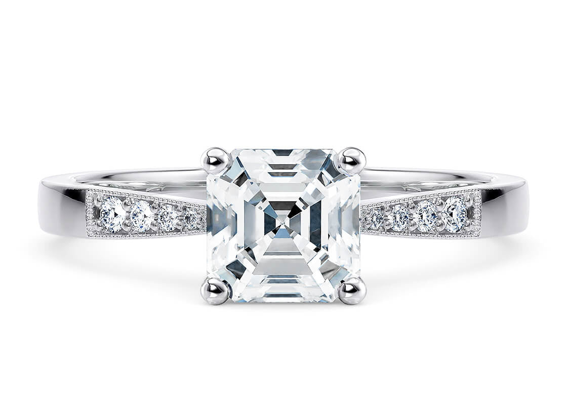 Delicacy Vintage Platinum Asscher Engagement Ring