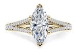 Oxford Diamond Band Yellow Gold 18k Marquise Engagement Ring