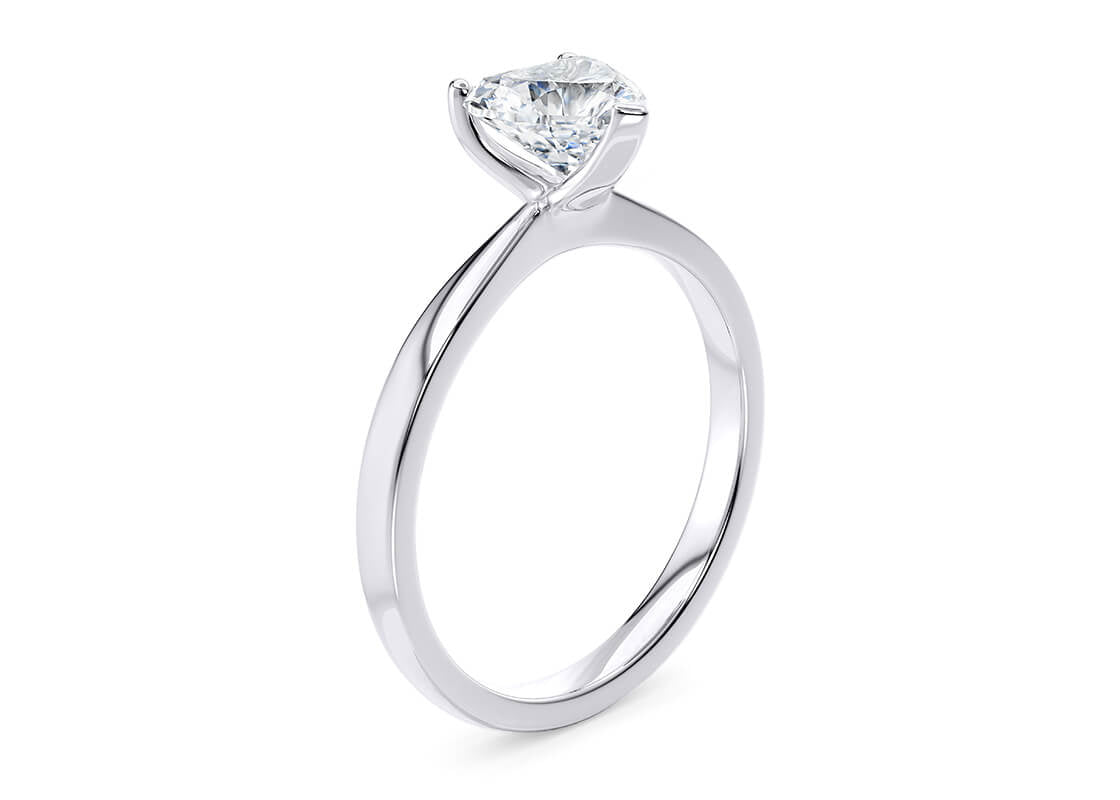 Delicacy Solitaire Platinum Heart Engagement Ring