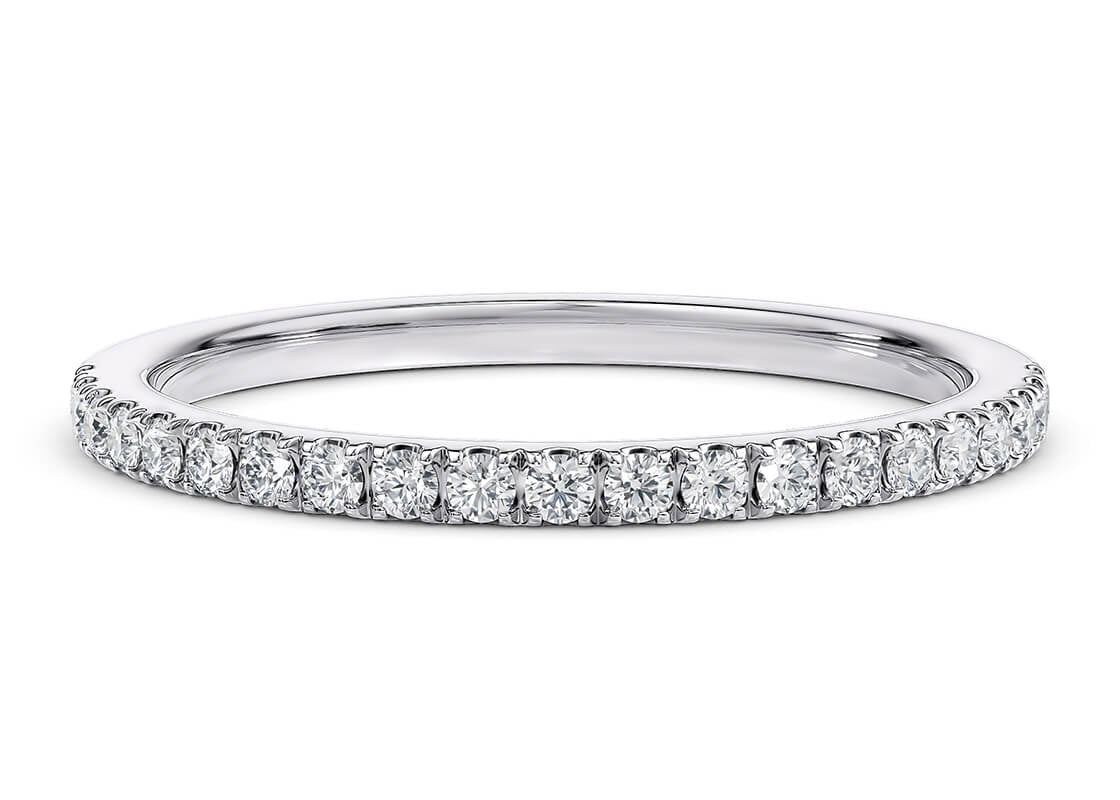 Vogue Lab Grown White Gold 18k Half Set Eternity Ring
