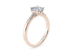 Thea Diamond Band Rose Gold 18k Cushion Engagement Ring