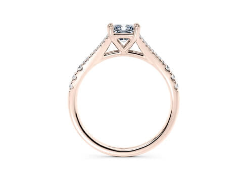 Oxford Diamond Band Rose Gold 18k Radiant Engagement Ring