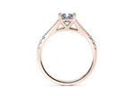 Oxford Diamond Band Rose Gold 18k Radiant Engagement Ring