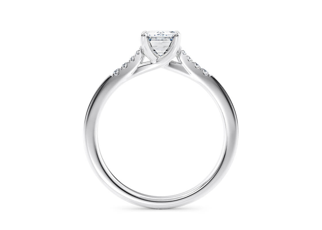 Thea Diamond Band Platinum Emerald Engagement Ring