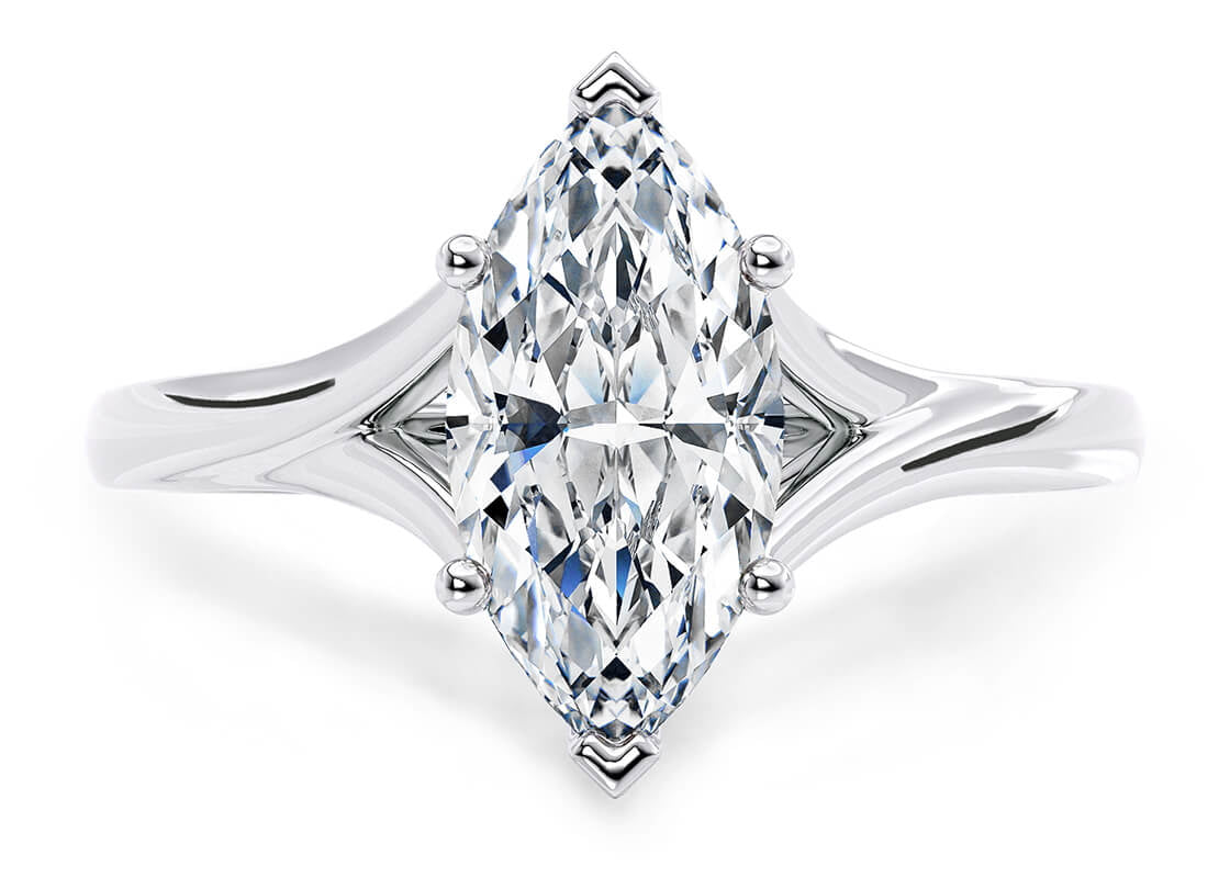 Hanover Solitaire White Gold 18k Marquise Engagement Ring