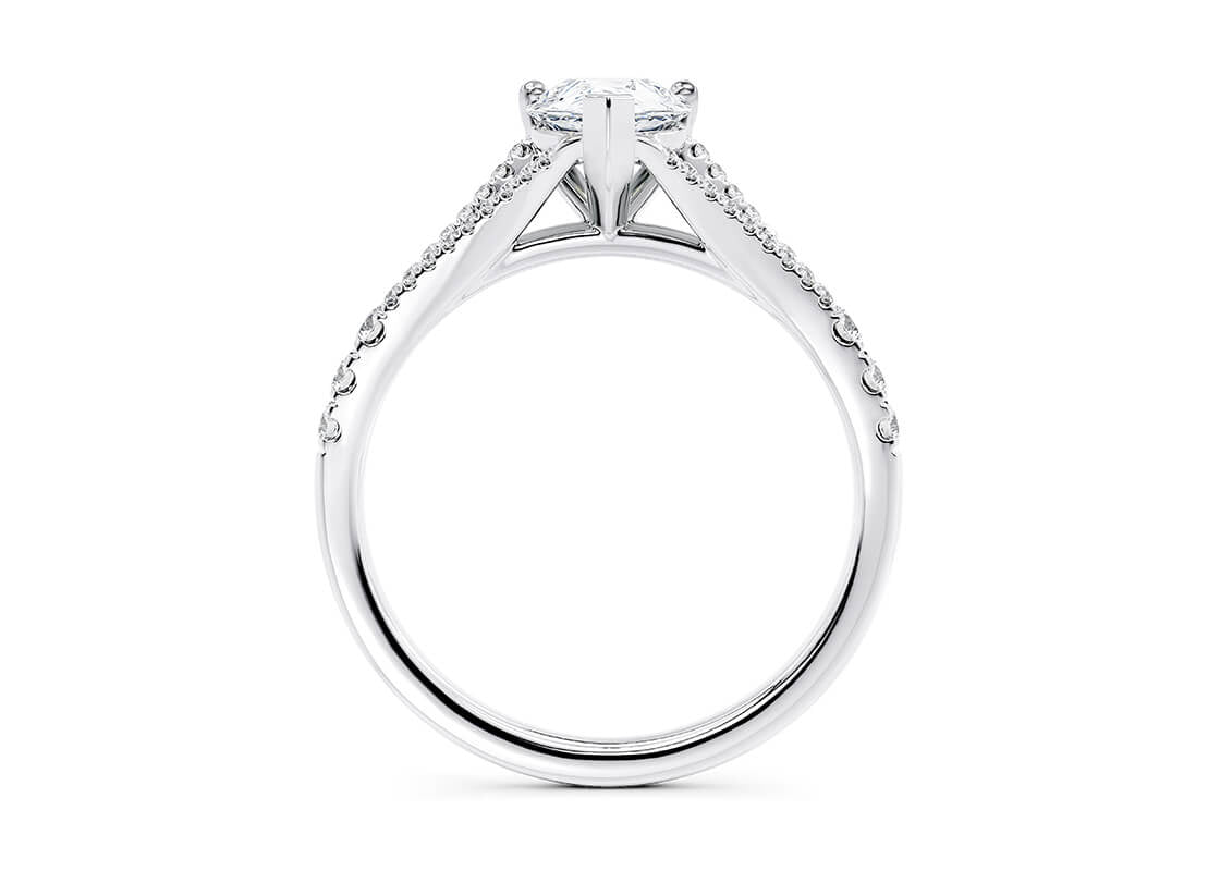 Oxford Diamond Band Platinum Pear Engagement Ring