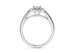 Kew Halo Platinum Emerald Engagement Ring