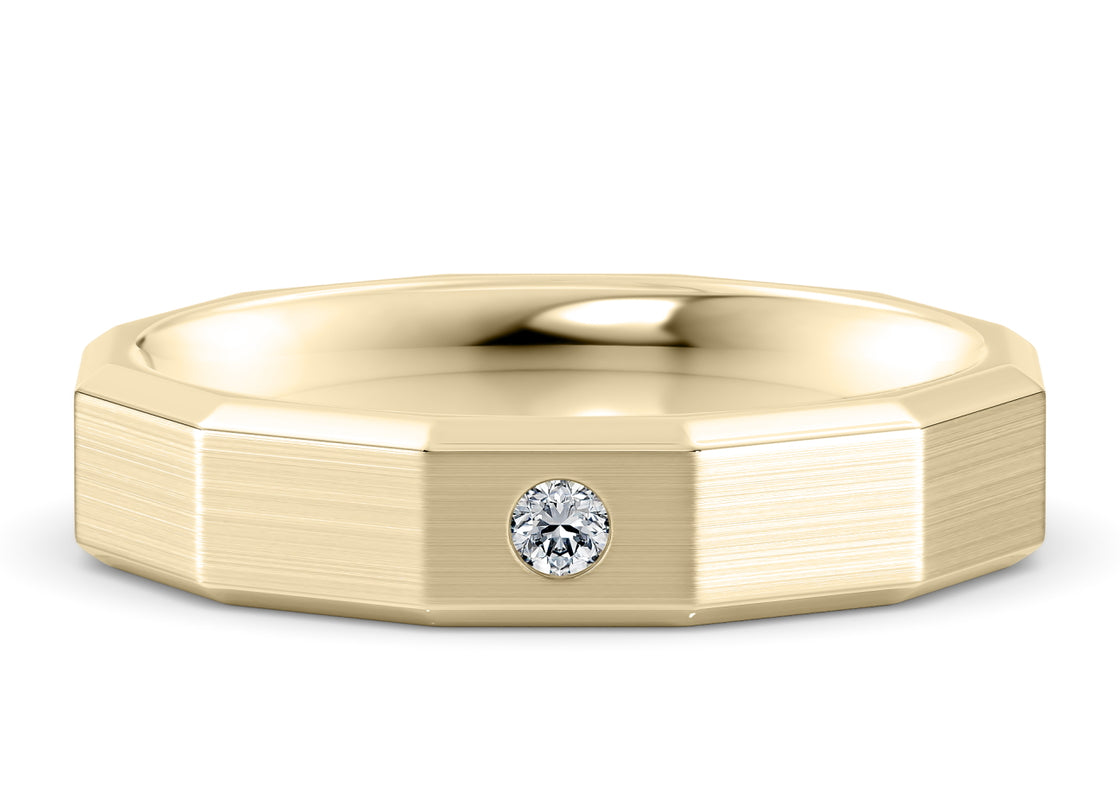 Atlas Brushed  Yellow Gold 18k Wedding Band