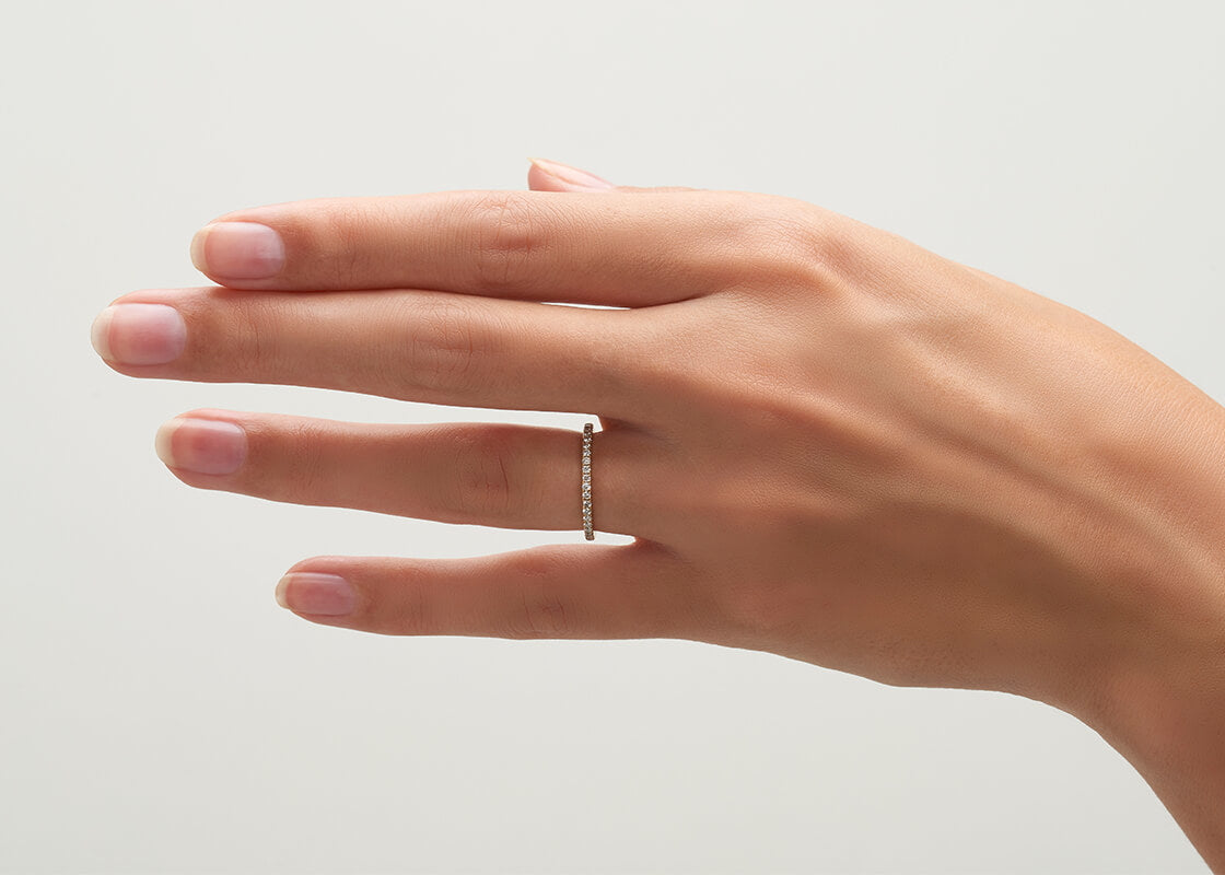 Vogue Lab Grown Rose Gold 18k Half Set Eternity Ring