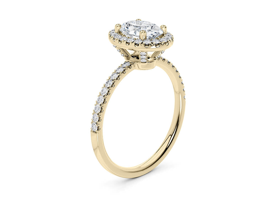 Isabella Halo Yellow Gold 18k Oval Engagement Ring