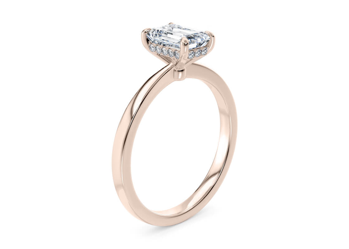 Starlight Solitaire Rose Gold 18k Emerald Engagement Ring