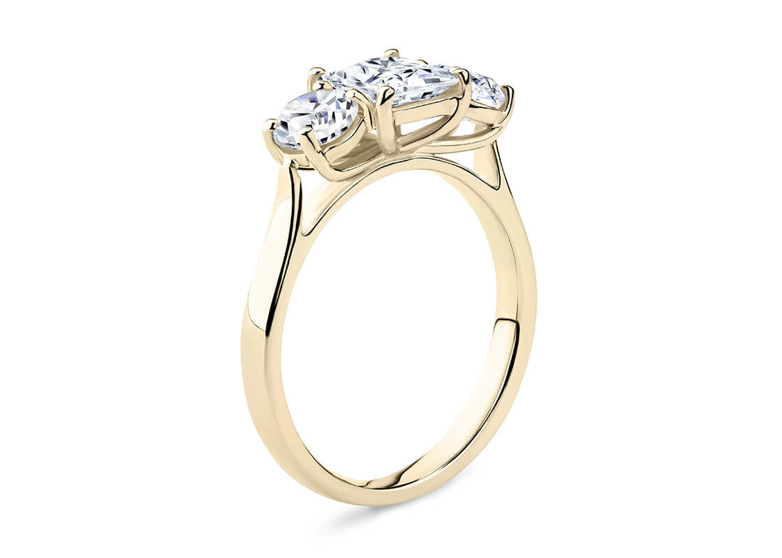 Roma Trilogy Yellow Gold 18k Princess Engagement Ring