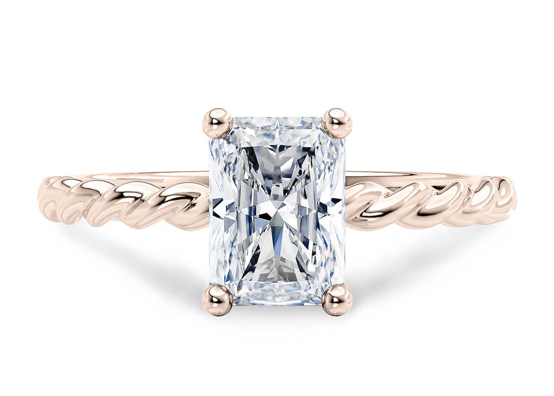 Ascot Solitaire Rose Gold 18k Radiant Engagement Ring